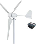 3000W Low Noise Wind Turbine Generator Kit - 12V/24V/48V Horizontal Wind Power System for Solar Hybrid Applications - LCD Control, Efficient Industrial Energy Solution