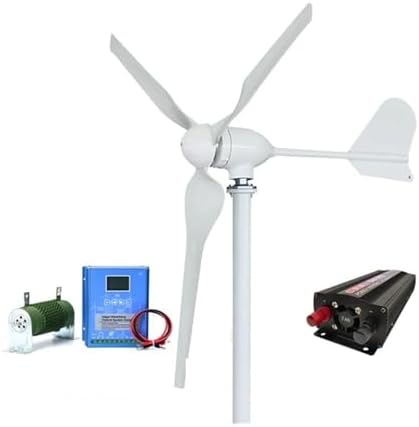 3000W Low Noise Wind Turbine Generator Kit - 12V/24V/48V Horizontal Wind Power System for Hybrid Solar Applications - LCD Control, Renewable Energy Solution for Home & Industrial Use
