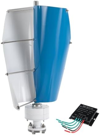 3000W-6000W Silent Vertical Axis Wind Turbine Kit, 12V/24V/48V Dual Blade Spiral Wind Generator with Controller for Efficient Wind & Solar Power Generation