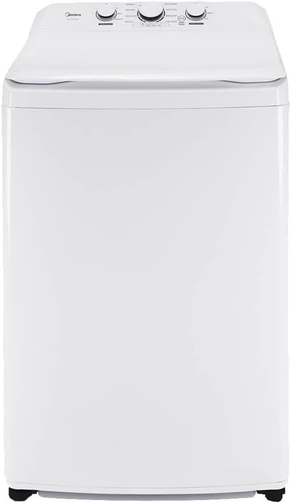 Midea White Top Load Washer and Dryer Pair 3.9 Cu Ft High Efficiency Washer and 6.7 Cu Ft Electric Dryer Bundle with 8 Cycles 4 Temperature Settings Dryer Vent Power Cable and 12 Month CPS Plan