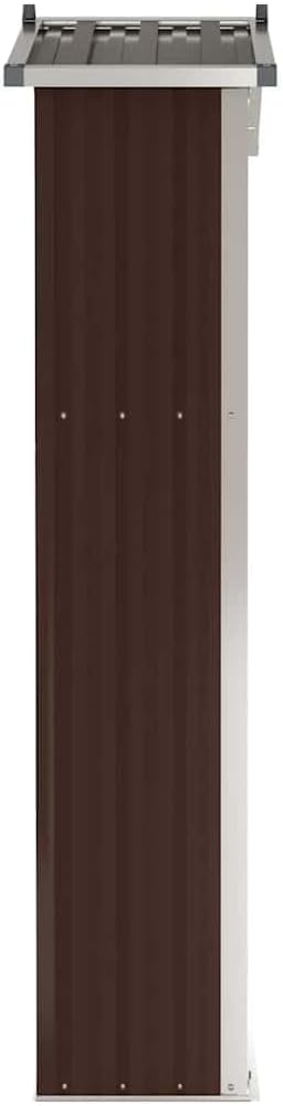 vidaXL Garden Shed Brown Galvanized Steel and Plastic