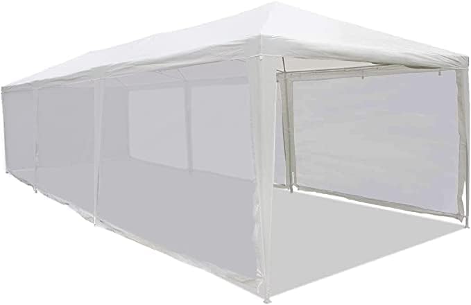 (White) Super Heavy Duty Mesh Tarp Net Sail Sun Shade Awning and Fence Screen Patio and Canopy Cover (10' x 24') Finished Size 9'.6 X 23'.6