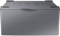 SAMSUNG 27-Inch Washer Dryer Pedestal Stand w/ Pull Out Laundry Storage Drawer, Stainless Steel, WE402NP/A3, Platinum