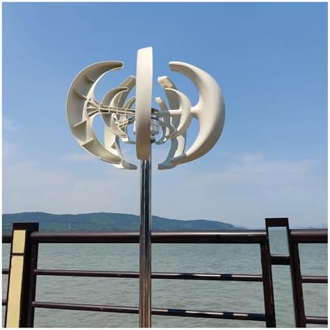 24V 48V Vertical Wind Turbine Generator Kit, 3000W Low Noise Efficient Renewable Energy System for Home & Industry, Includes Controller & 12V Solar Cell Support