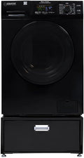 Equator All-in-one Washer Dryer Ventless FULLY BUILTIN 0-CLEARANCE 1.62cf/15lbs 110V 1400RPM with Pedestal + ADA (Black)