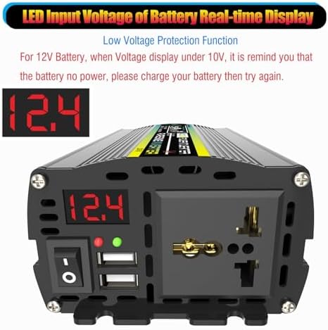 3000W/4000W 12V to 110V/220V Complete Solar Inverter Kit with 50A Controller & 50W Solar Panel - Ideal Home Solar System Generator (800W, 12V-220V)