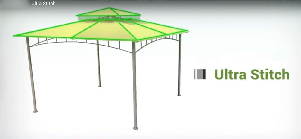 Garden Winds Reinforced RipLock 350 Replacement Canopy Top Cover Compatible with Garden Treasures 8' x 8' Gazebo Models S-582D, S-582DN - Beige