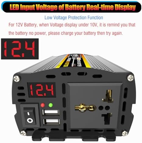 3000W/4000W Solar System Kit - 12V to 110V/220V Inverter with 50A Controller & 50W 18V Foldable Solar Panel - Home Grid Solar Generator (800W, 12V-110V)