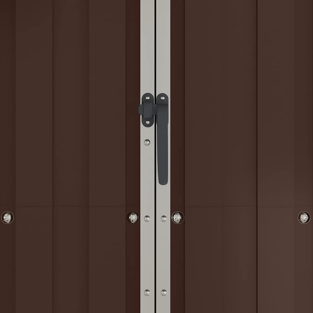 vidaXL Garden Shed Brown Galvanized Steel and Plastic