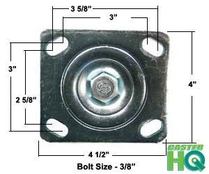 CasterHQ - 8' x 2' Spring Loaded Swivel Caster - HD Polyurethane on Aluminum Wheel - 2,000 lbs Capacity