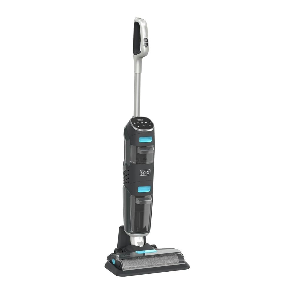 BLACK+DECKER Cordless Wet Dry Vacuum Cleaner and Mop, Vacuum & Wash Duo with Self-Cleaning, Edge Cleaning and Digital Display, Space-Saving Design, One-Step All in One for Hard Floors & Area Rugs