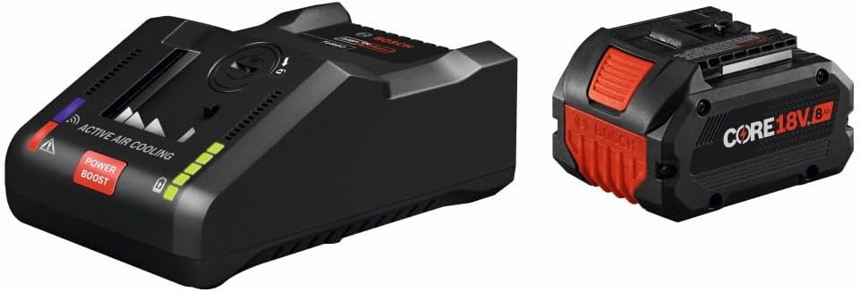 Bosch GXS18V-16N14 18V Starter Kit with (1) CORE18V® 8 Ah High Power Battery and (1) 18V 16 Amp Battery Turbo Charger