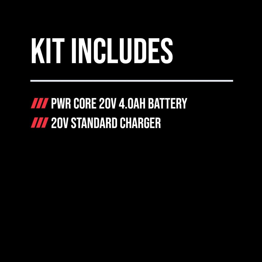 SKIL PWR CORE 20 20V Battery and Charger Starter Kit, Includes 4.0 Ah Battery and Standard Charger-CB5196B-11