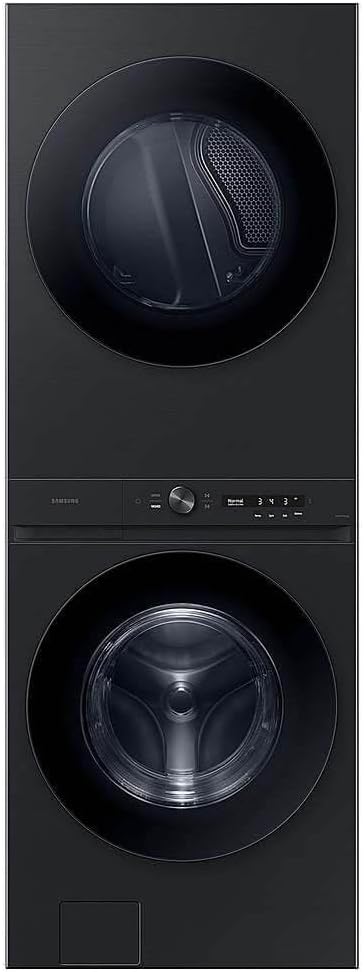 Bespoke 4.6 cu. ft. Large Capacity Single Unit AI Laundry Hub Washer with 7.6 cu. ft. Electric Dryer in Brushed Black