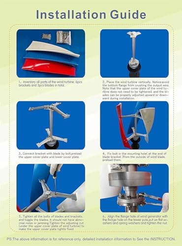 3000W Vertical Axis Wind Turbine Generator with MPPT Controller, 3 Blades, for Hybrid Wind Solar Systems, Ideal for Boats & Street Lighting, 24V Electricity Production