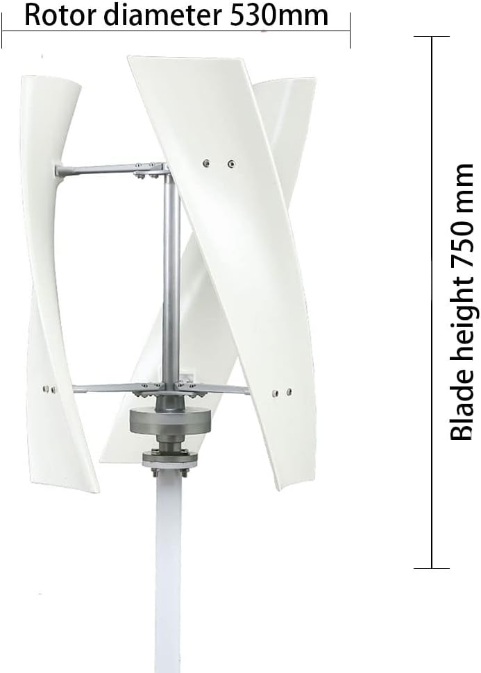48V Low Noise Vertical Wind Turbine Generator,3000W with Controller 3 Blades Vertical Wind Turbine Generator for Home Farm Street Use(12V/24V),48v
