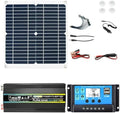 3000W/4000W 12V to 110V/220V Complete Solar Inverter Kit with 50A Controller & 50W 12V Solar Panel - Home Grid System Solar Generator (800W, 12V-220V)
