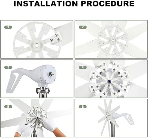 3000W Wind Turbine Generator - Compact Home Windmill, 12V Hybrid Solar Wind Power Kit for Renewable Energy Solutions