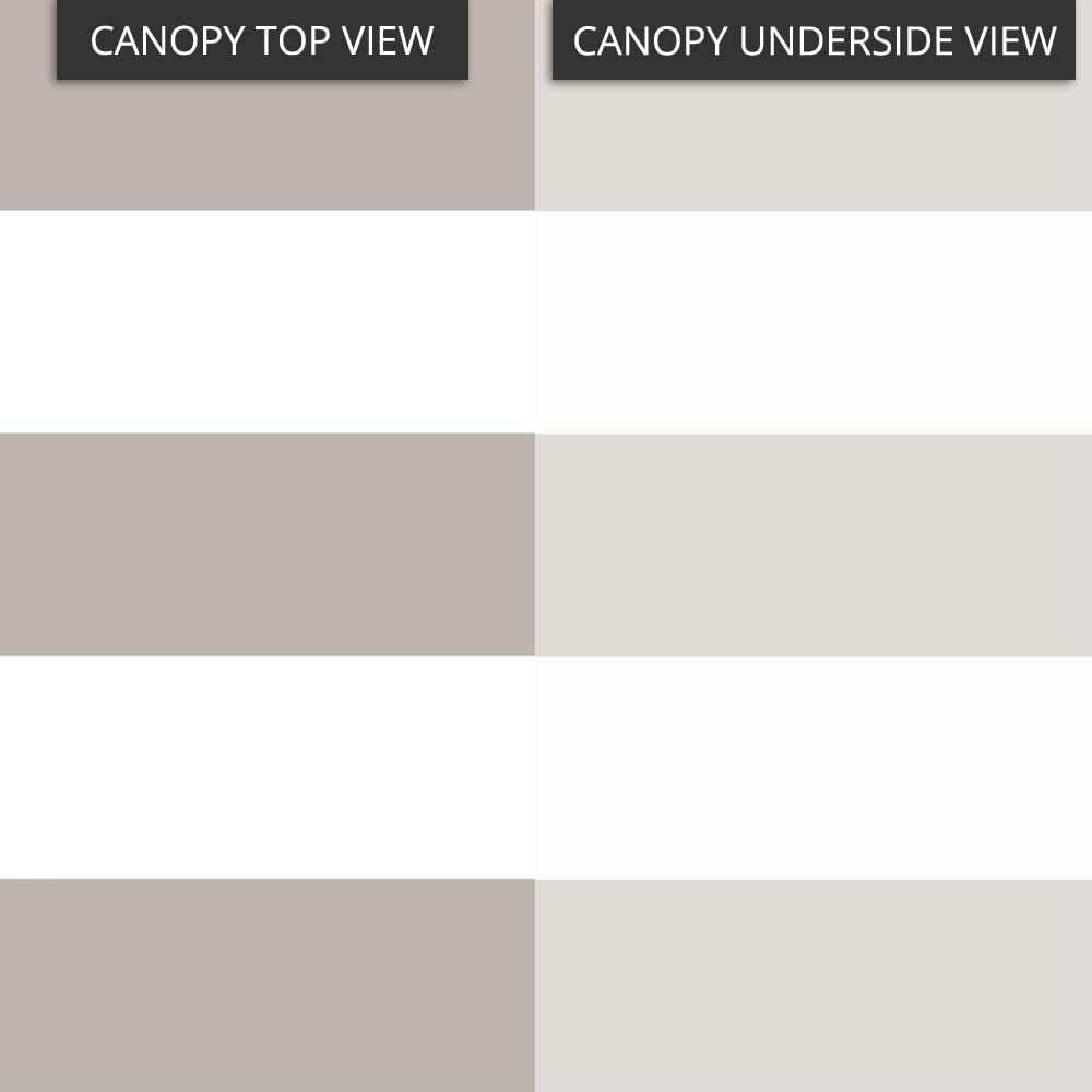 Garden Winds Durable 350 Replacement Canopy Top Compatible with Garden Treasures 8' x 8' Gazebo Models S-582D, S-582DN - Cabana Beige