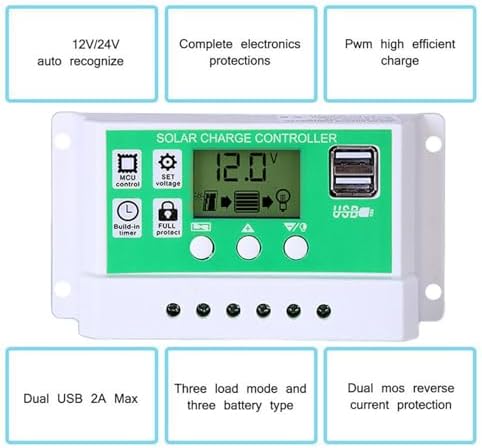 3000W/4000W Solar System Kit - 12V to 110V/220V Inverter with 50A Controller & 50W 18V Foldable Solar Panel - Home Grid Solar Generator (800W, 12V-110V)