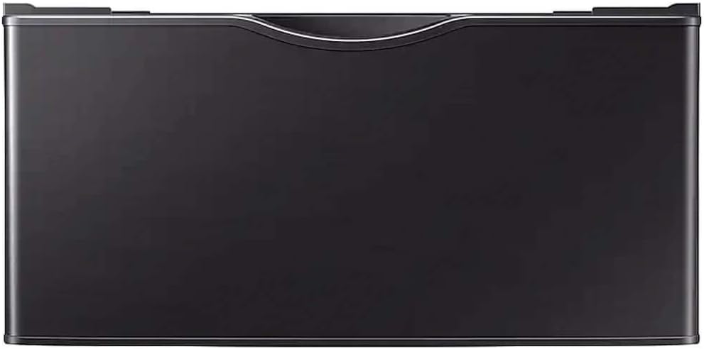 SAMSUNG 27-Inch Washer Dryer Pedestal Stand w/ Pull Out Laundry Storage Drawer, Stainless Steel, WE402NV/A3, Brushed Black