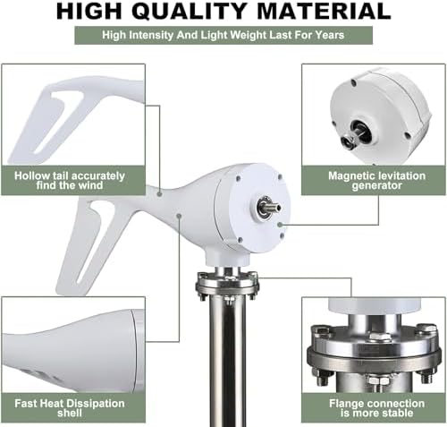 3000W Wind Turbine Generator - Compact Home Windmill, 12V Hybrid Solar Wind Power Kit for Renewable Energy Solutions