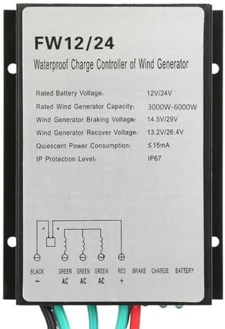 48V Wind Turbine Controller, 12V/24V Regulator for 300W-3000W Wind Turbine Generator, Battery Charging Management System, High Efficiency, Durable Energy Solution