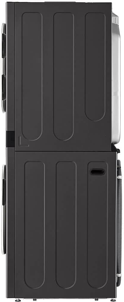 LG WashTower Stacked Smart Laundry Center 4.5 Cu.Ft. Front Load Washer & 7.4 Cu.Ft. Electric Dryer in Black Steel w/Steam WKEX200HBA