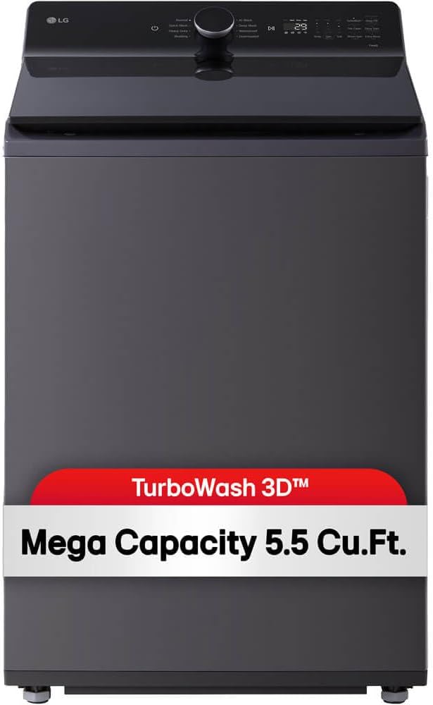LG WT8400CB 5.5 Cu. Ft. Mega Capacity Top Load Washer w/EasyUnload - Matte Black