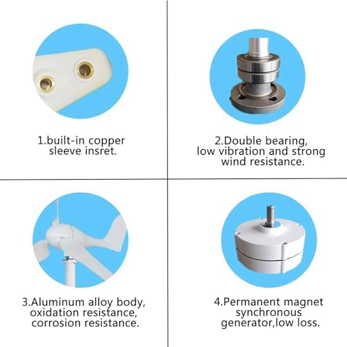 3000W Wind Turbine Generator Kit - 12V/24V/48V with Wind Controller for Home Backup, Off-Grid Cabin, Street Lighting & Solar Hybrid Systems - Renewable Energy Solution