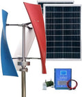 3000W Wind Solar Hybrid Power System | 200W Solar Panel & 12V/24V/48V Vertical Axis Wind Turbine Generator Kit with Intelligent Controller (48V) for Off-Grid Energy Solutions