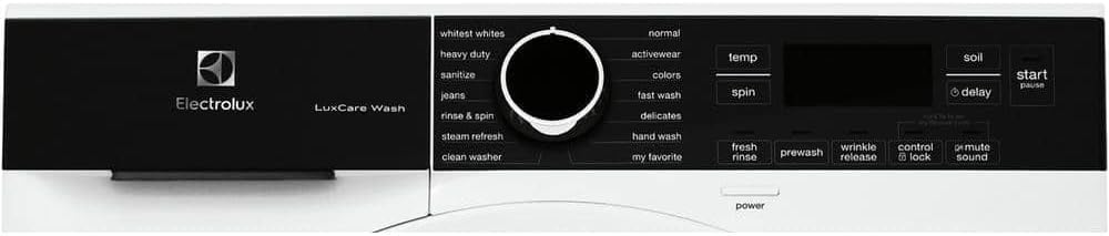 Electrolux 24 in 2.4 cu. ft. Compact Stackable Front Load Washer in White with LuxCare Wash and Steam Refresh