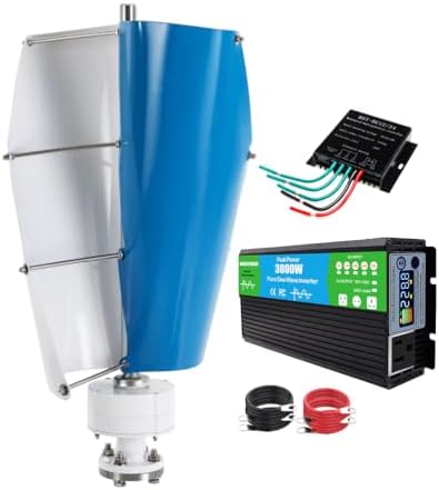 3000W Wind Turbine Generator for 12V/24V/48V/220V - Low-Noise 2-Blade Windmill with Controller & Power Inverter, Ideal for Remote Mountainous Areas