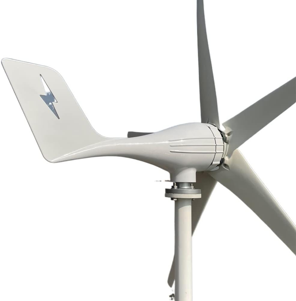 Wind Turbine Generator, 3000w 5 Blades Free Energy Wind Energy HIGH Efficient 12v 24v Wind Turbine Generator with MPPT Controller Wind System,Generator Motor(Mppt Controller,12V_3KW 3BLADES)