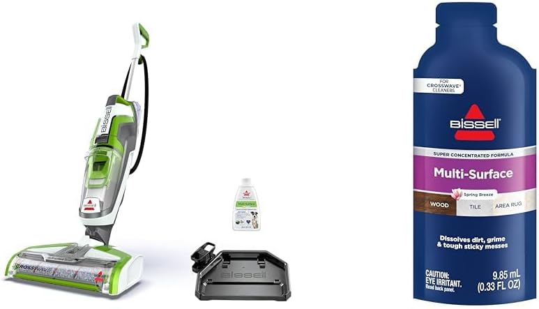 BISSELL Crosswave Turbo Vacuum Mop All in One Wet and Dry Vac Combo Hard Floor & Area Rug Cleaner, 3888A + Bissell Multi Surface Super Concentrate, 14 0.33 Oz packets included, 4144