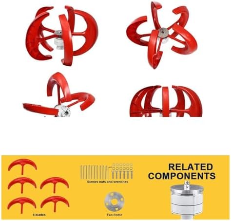 3000W Vertical Wind Turbine Generator Kit - 24V/48V Low Noise & High Efficiency, Ideal for Home & Industrial Use, Complete with Controller & Solar Cell System