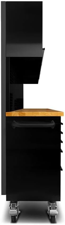 AnorTrek 72 inch 15 Drawers Tool Chest with 3 Up Cabinet & Pegboard, Rolling Tool Cabinet with Drawers (Black)