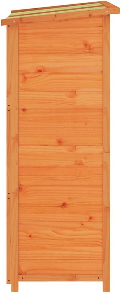vidaXL Garden Tool Shed Organizer - Brown Solid Pine Wood Storage with Rainproof Roof - 32.7' x 22.4' x 55.1'