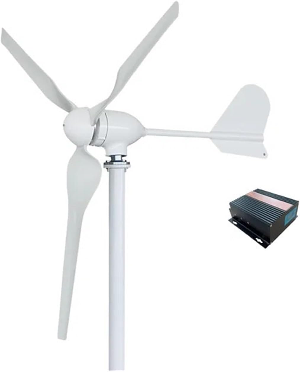Wind Turbine Generator Kit 3000W Low Noise Horizontal Turbine 12V/24V/48V Wind Power Generator for Hybrid Solar Wind System for Home, Farm, RVs, Boats(MPPT Hybrid Control,48V)