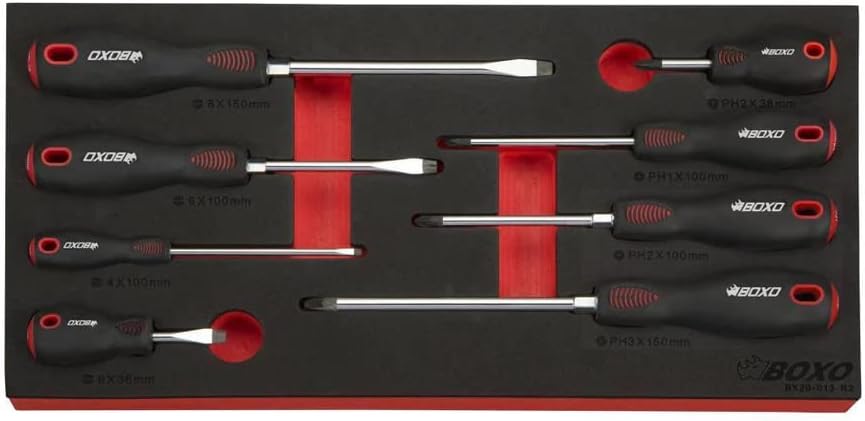 BOXO USA Heavy Duty Toolbox 159 pcs Metric & SAE Locking Tool Set with 3 Drawers Hand Carry Box (Nardo Gray)