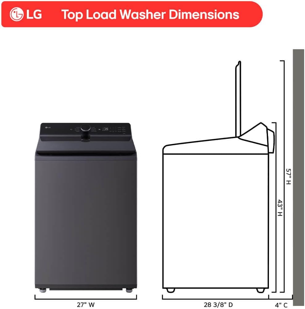 LG WT8400CB 5.5 Cu. Ft. Mega Capacity Top Load Washer w/EasyUnload - Matte Black