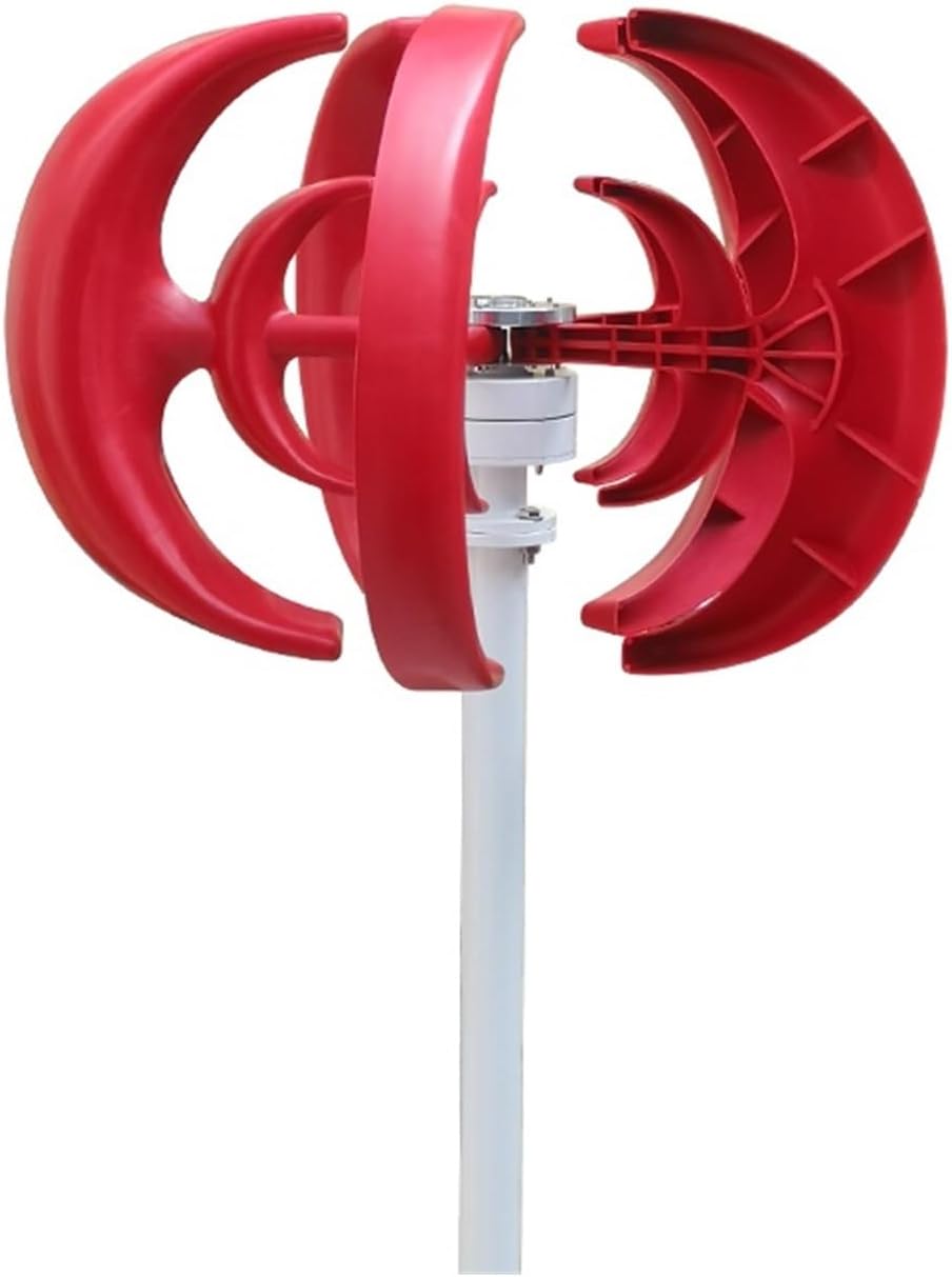 Windmill Generator, 3000W Vertical Wind Turbine 12V 24V 48V Small Windmill Free Energy Household Farm Low Wind Speed Starting Wind Turbines (Color : Green, Size : 12V)