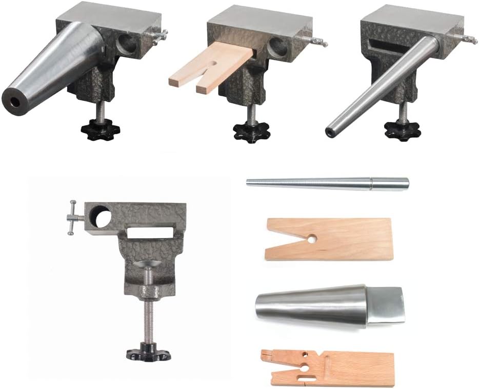 Bench Anvil Combo Kit - Round Bracelet and Ring Mandrels, Anvil, V Slot Bench Pin 13-134