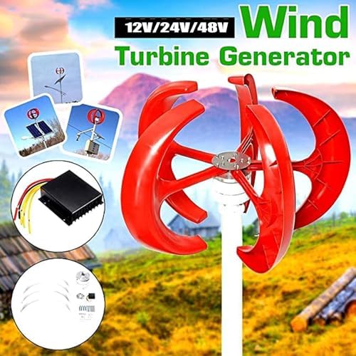 3000W/4000W/5000W Wind Turbine Generator - Vertical Wind Motor for 12V/24V/48V Systems, Ideal for Boats & Gardens, Includes Controller for Hybrid Wind-Solar Energy