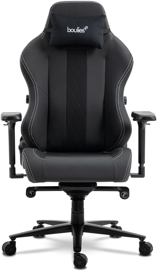 boulies Master Gaming Chair, Ergonomic Office Chair for Adults with 4D Armrests, Comfortable Computer Chair for Home with Adjustable 4-Way Built-in Lumbar Support