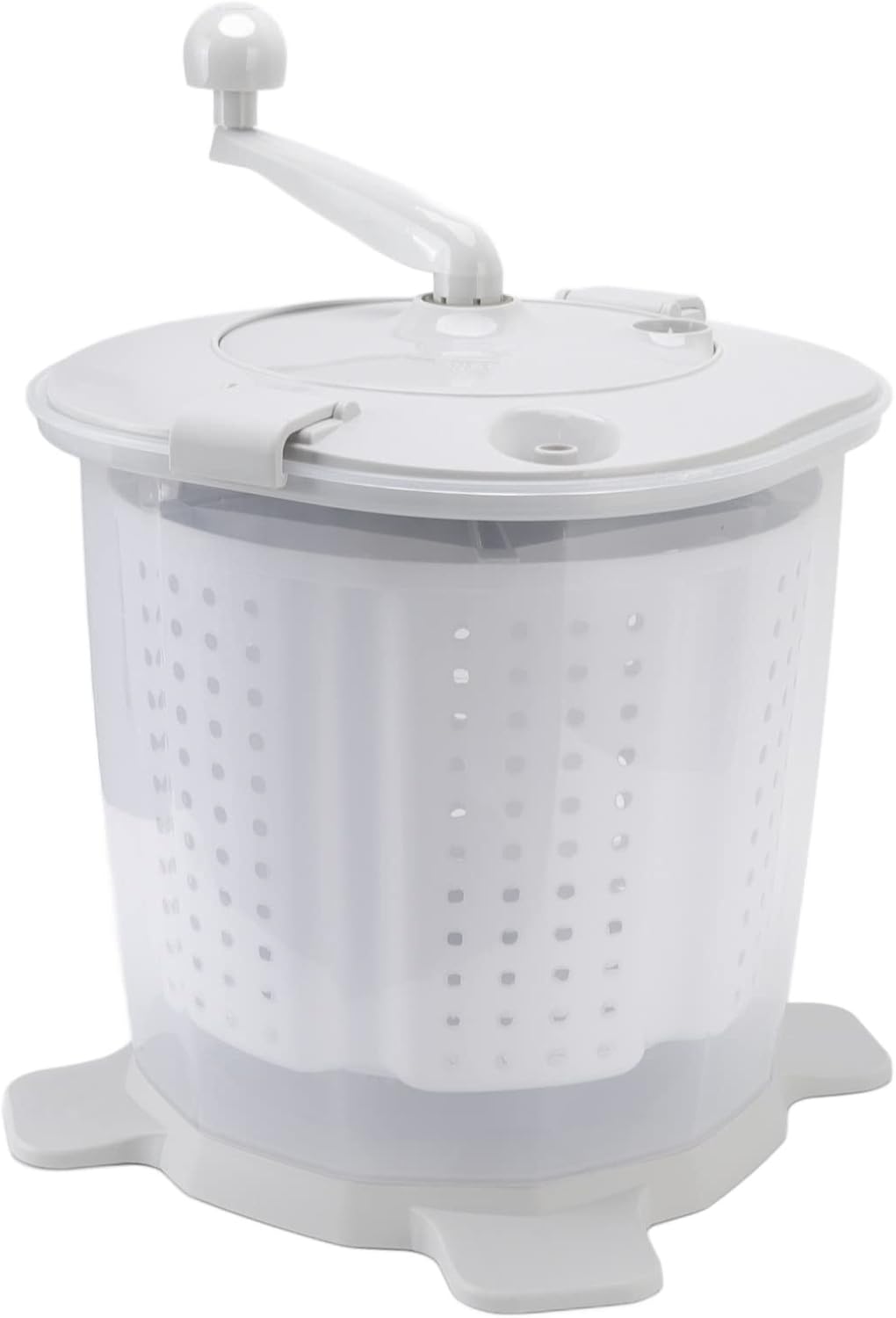 Portable Hand Crank Manual Washing Machine, Non Electric, Nordic Grey, for Dormitory Apartment Camping