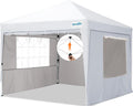 Quictent Easy Pop up Canopy Tent 10'x10' with 4 Detachable Window Sidewalls, One Person Setup, Waterproof Outdoor Portable Vendor Event Tent Shelter Enclosed, Wheeled Bag Included