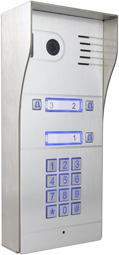 GBF Smart Full IP Video Door Station/Smart Video Intercom System for 3 Unit Apartment (GBF-PL963PM3U-POE)- 1080P Camera, Built in POE, Control Two Locks remotely, Smart Keypad