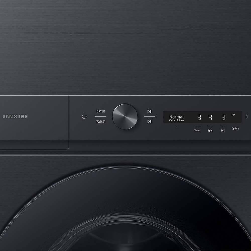 Bespoke 4.6 cu. ft. Large Capacity Single Unit AI Laundry Hub Washer with 7.6 cu. ft. Electric Dryer in Brushed Black