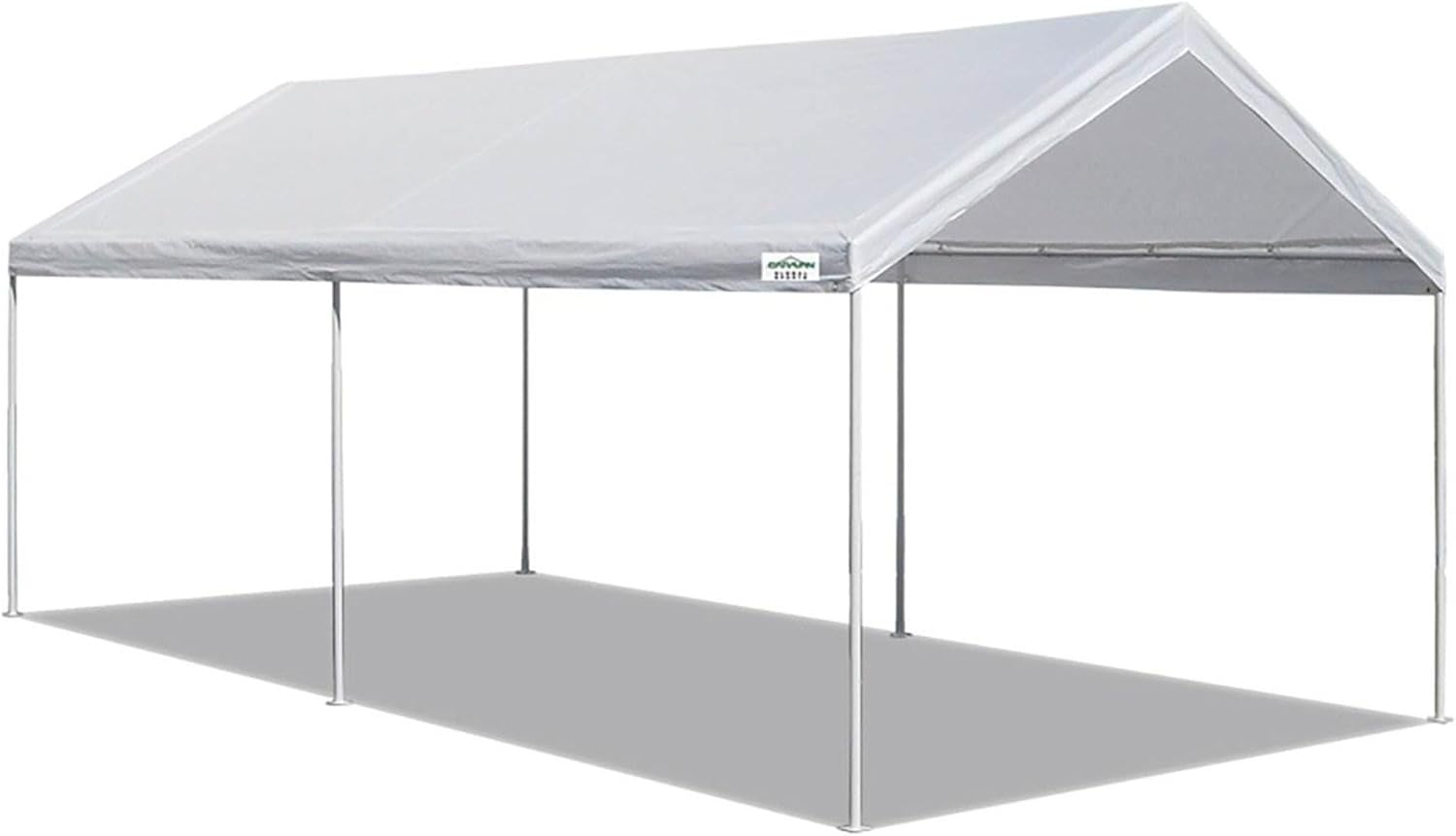 Caravan Canopy Powder Coated Heavy Duty Steel Frame Pop Up Carport with 6 Steel Stakes for Outdoor Activities and Events, White